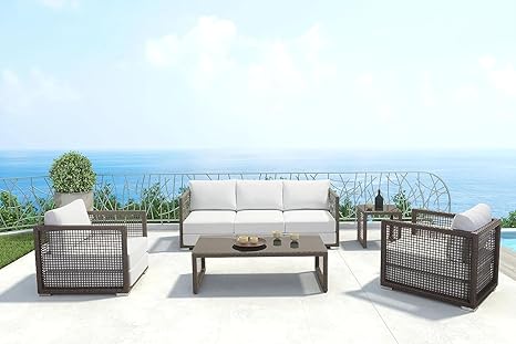 5 Pieces Outdoor Furniture Patio Sectional Sofa Set