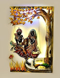 Radha-Krishna in Ring LED Home Interior Wall Decor