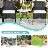 Outdoor Furniture Wicker Chairs and Glass Table