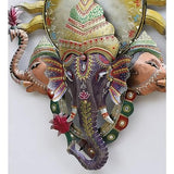Metal Multicolour Ganesha wall Wall Art
