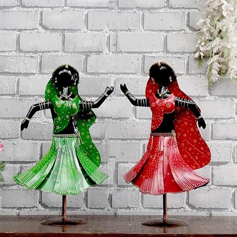 Metal Dancing Twin Human Showpiece- Set of 2