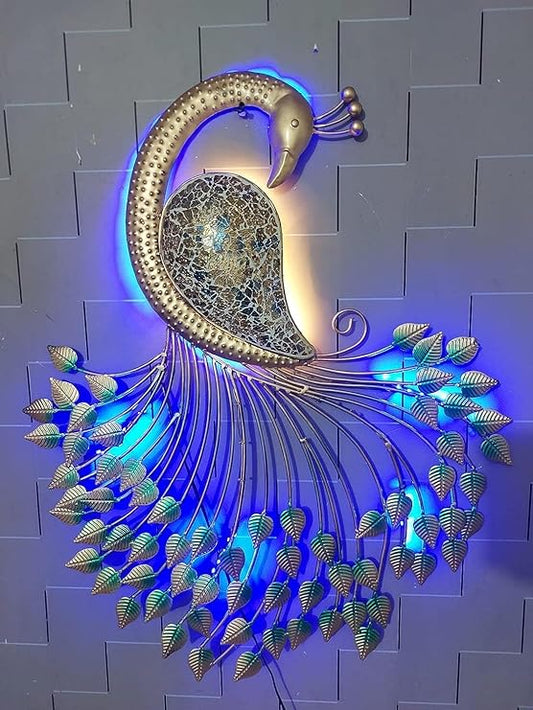 The peacock's Regal Form Shines with LED Lights 