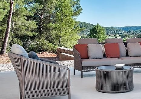 Outdoor Patio Furniture 6 Piece Seater Waterproof Weaving Rope Sofa Set