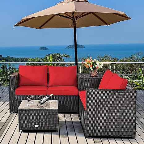 Outdoor Furniture Sofa Set (2 Two Seater Sofa+ 1 Side Table+ 1 Center Table)