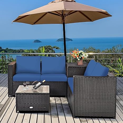 Outdoor Furniture Sofa Set (2 Two Seater Sofa+ 1 Side Table+ 1 Center Table)