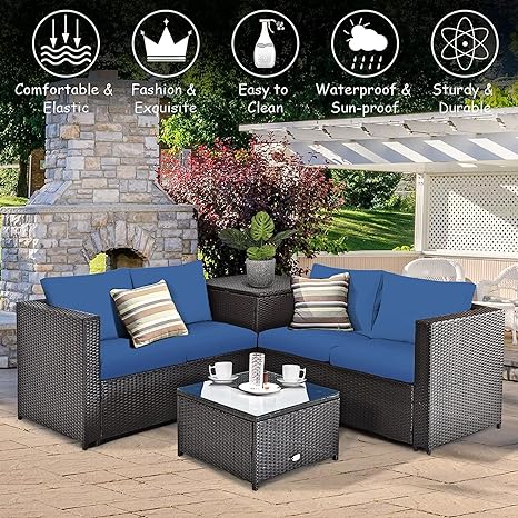 Outdoor Furniture Sofa Set (2 Two Seater Sofa+ 1 Side Table+ 1 Center Table)