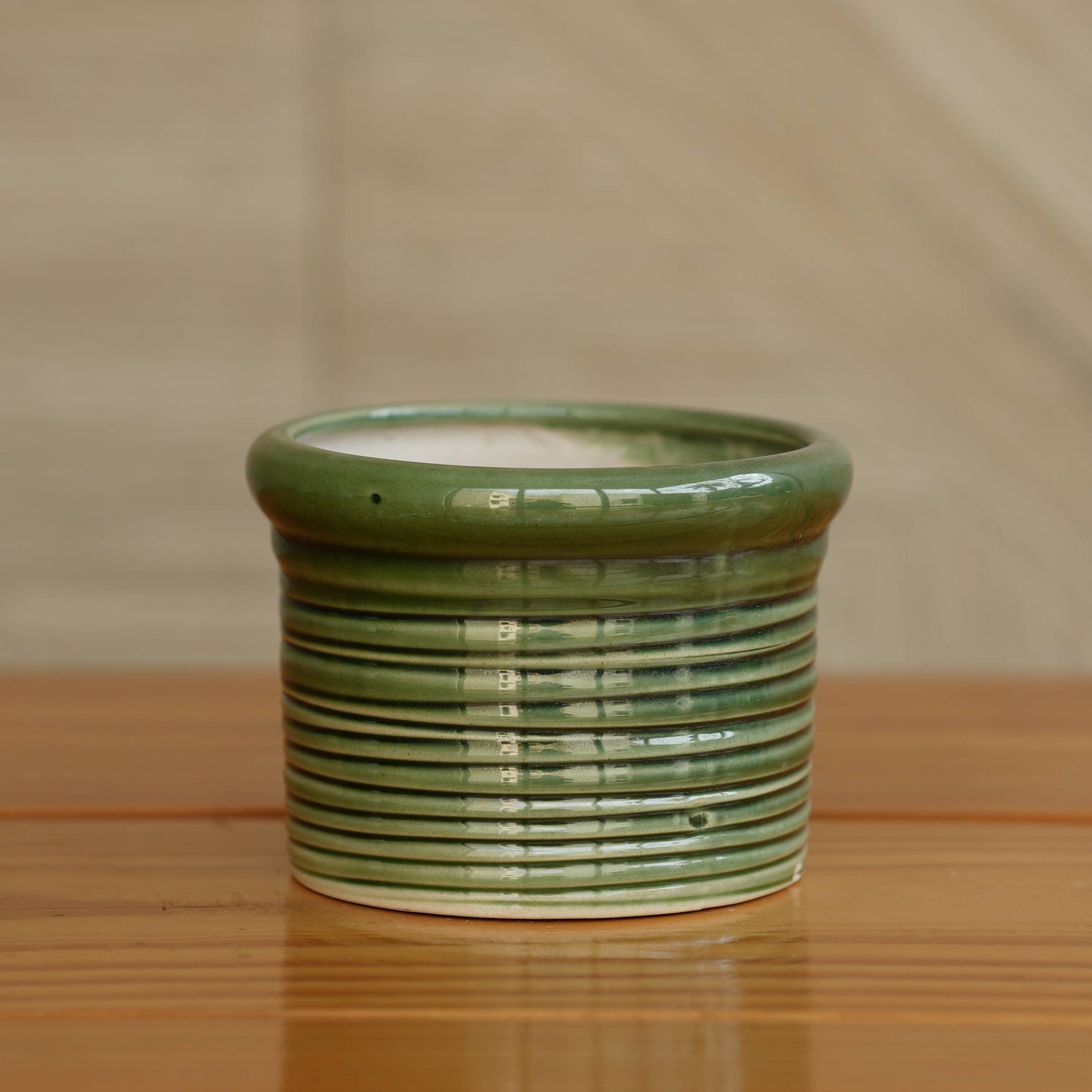 Ceramic Round Ribbed Pot/Planter for Plants