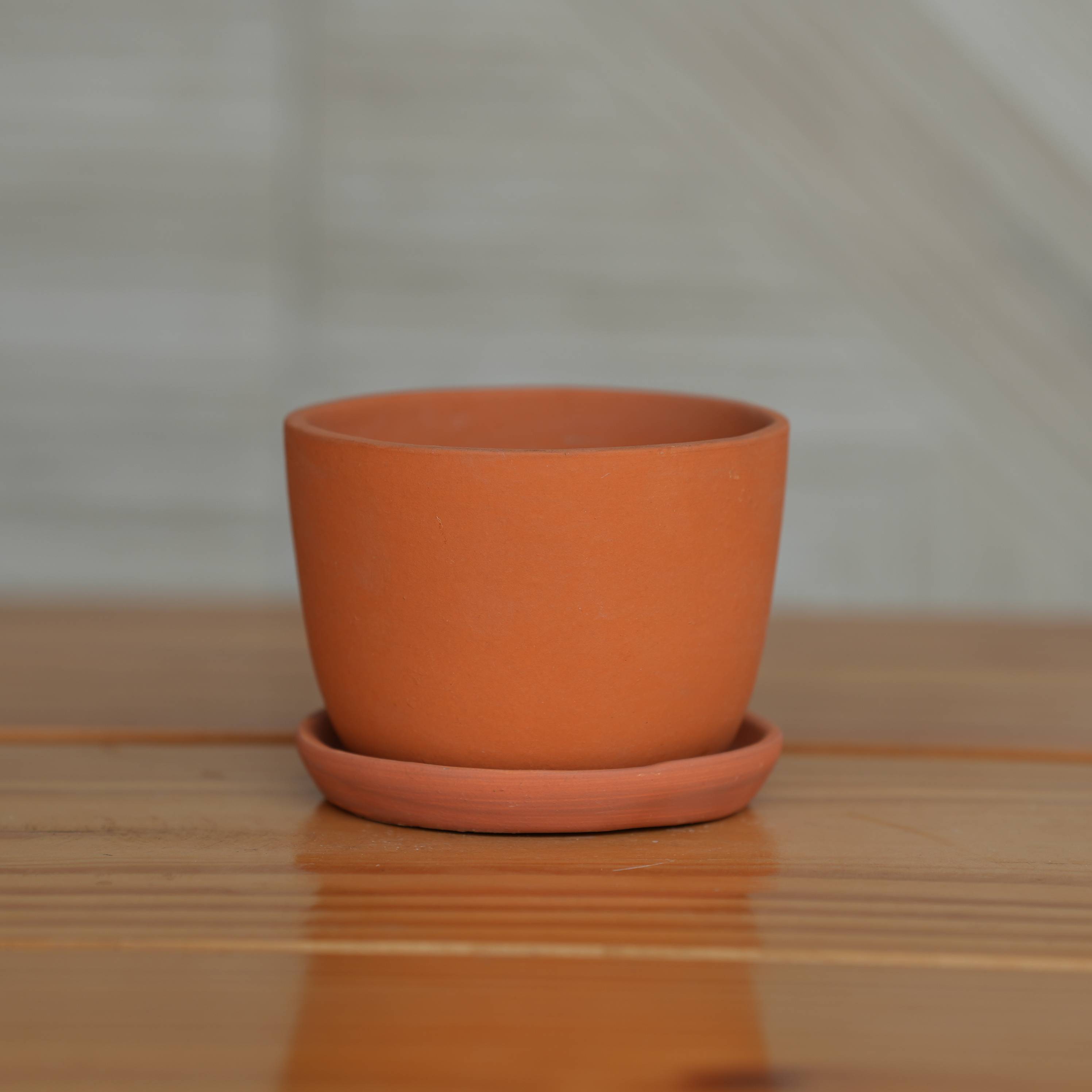 Ceramic Classic Terracotta Planter with Tray