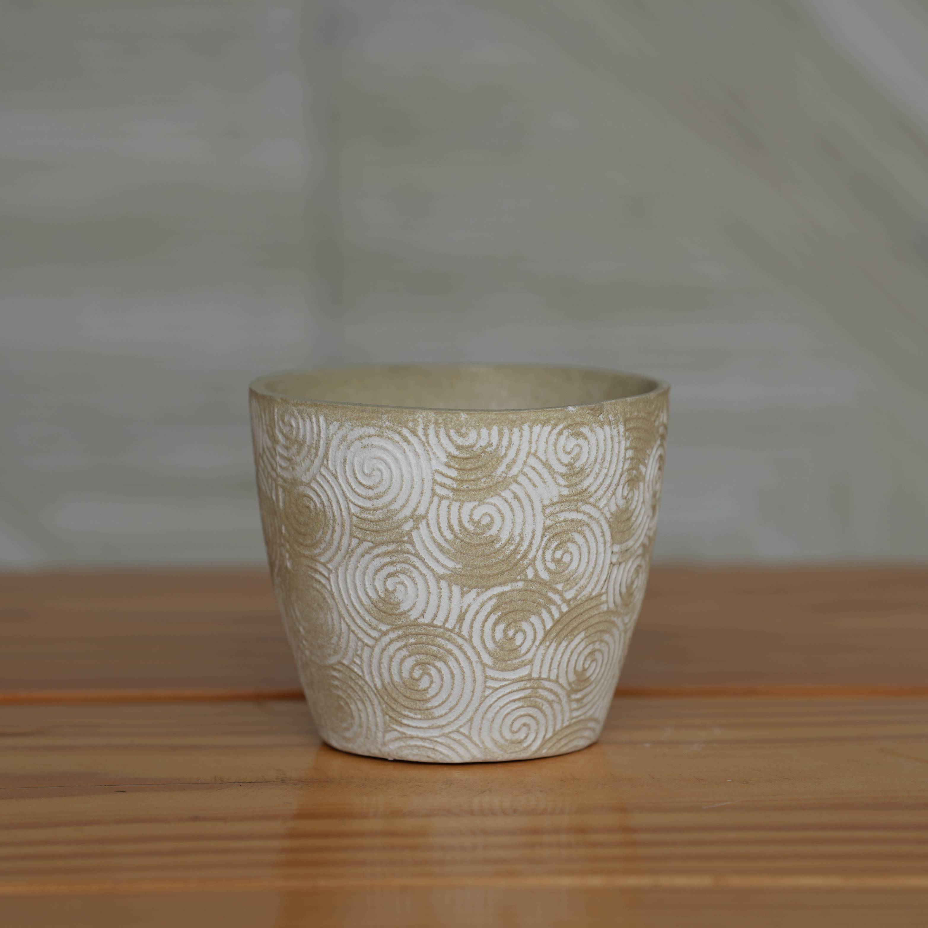 Ceramic Spiral Swirl Textured Planter/ Pot for Plants