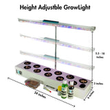 11 plant Hydroponics Pro GrowKit for Beginners and home use with 22W light and ph Meter along with 19 essential components for growing plants indoors