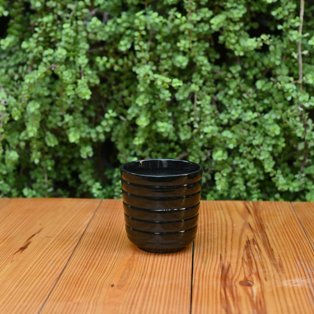 Ribbed Ceramic Pot for indoor/ Outdoor