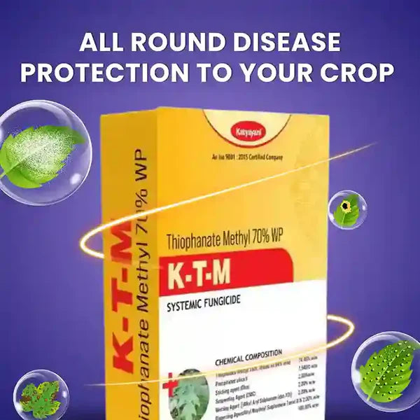 Katyayani KTM Fungicide – Thiophanate Methyl 70% WP for Mil-dew, Rot, Wilt & Fungal Disease Control