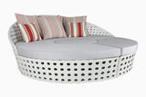 Dreamline Outdoor Furniture Poolside Round Sunbed With Cushion (White)