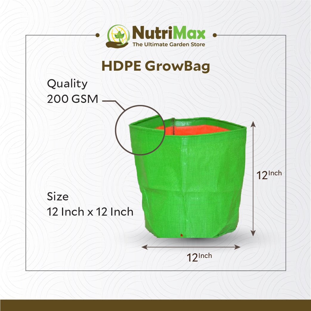 Nutrimax HDPE 200 GSM 12 inch x 12 inch Outdoor Plant Bag