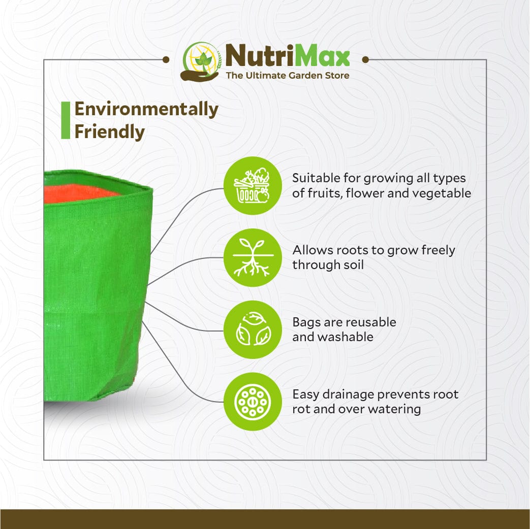 Nutrimax HDPE 200 GSM 12 inch x 12 inch Outdoor Plant Bag