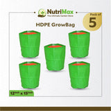 Nutrimax HDPE 200 GSM Growbags 12 inch x 15 inch Outdoor Plant Bag