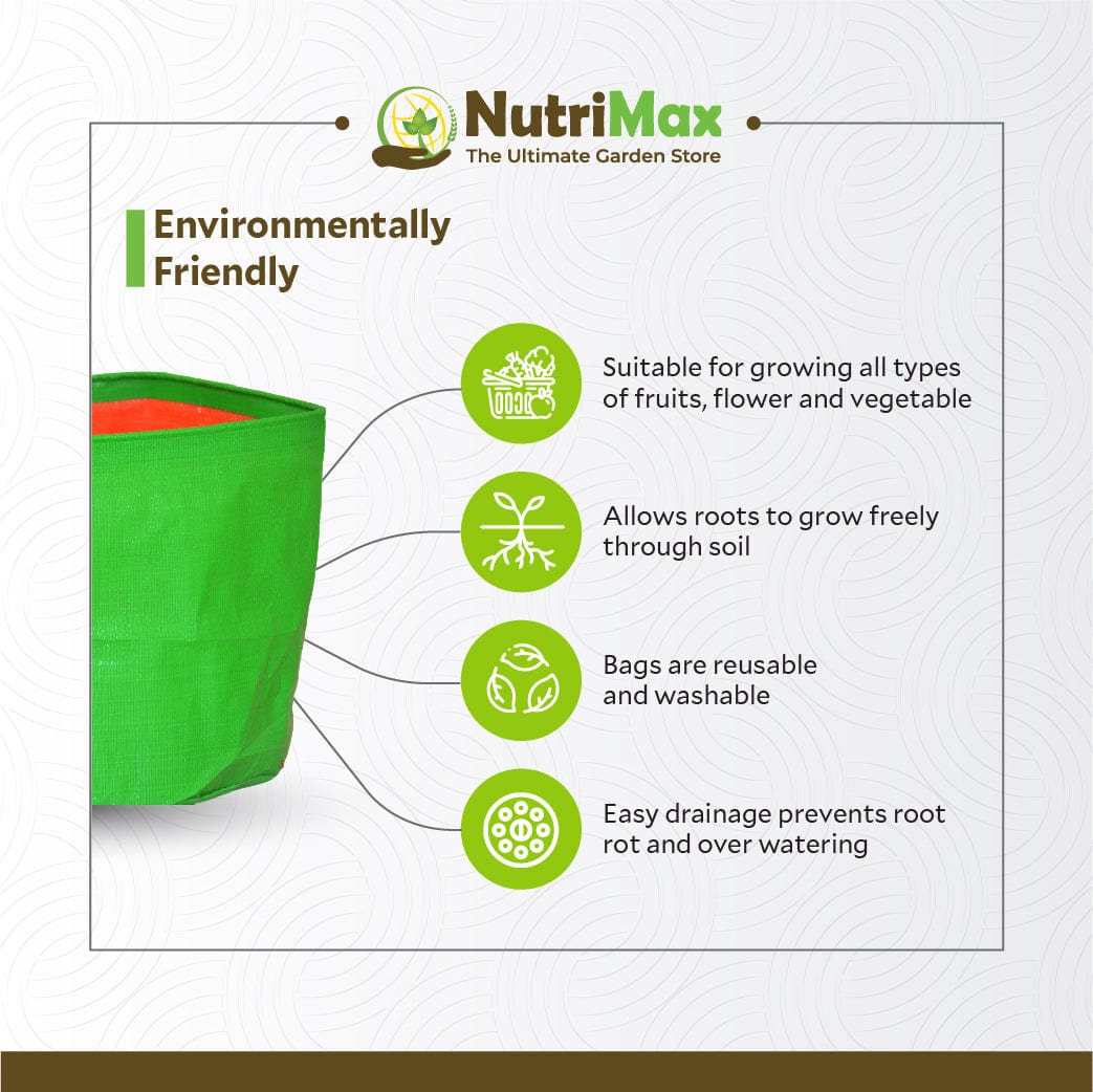 Nutrimax HDPE 200 GSM 15 inch x 15 inch Outdoor Plant Bag
