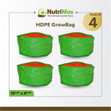 Nutrimax 200 GSM HDPE Grow Bags 15 inch x 8 inch Outdoor Plant Bag