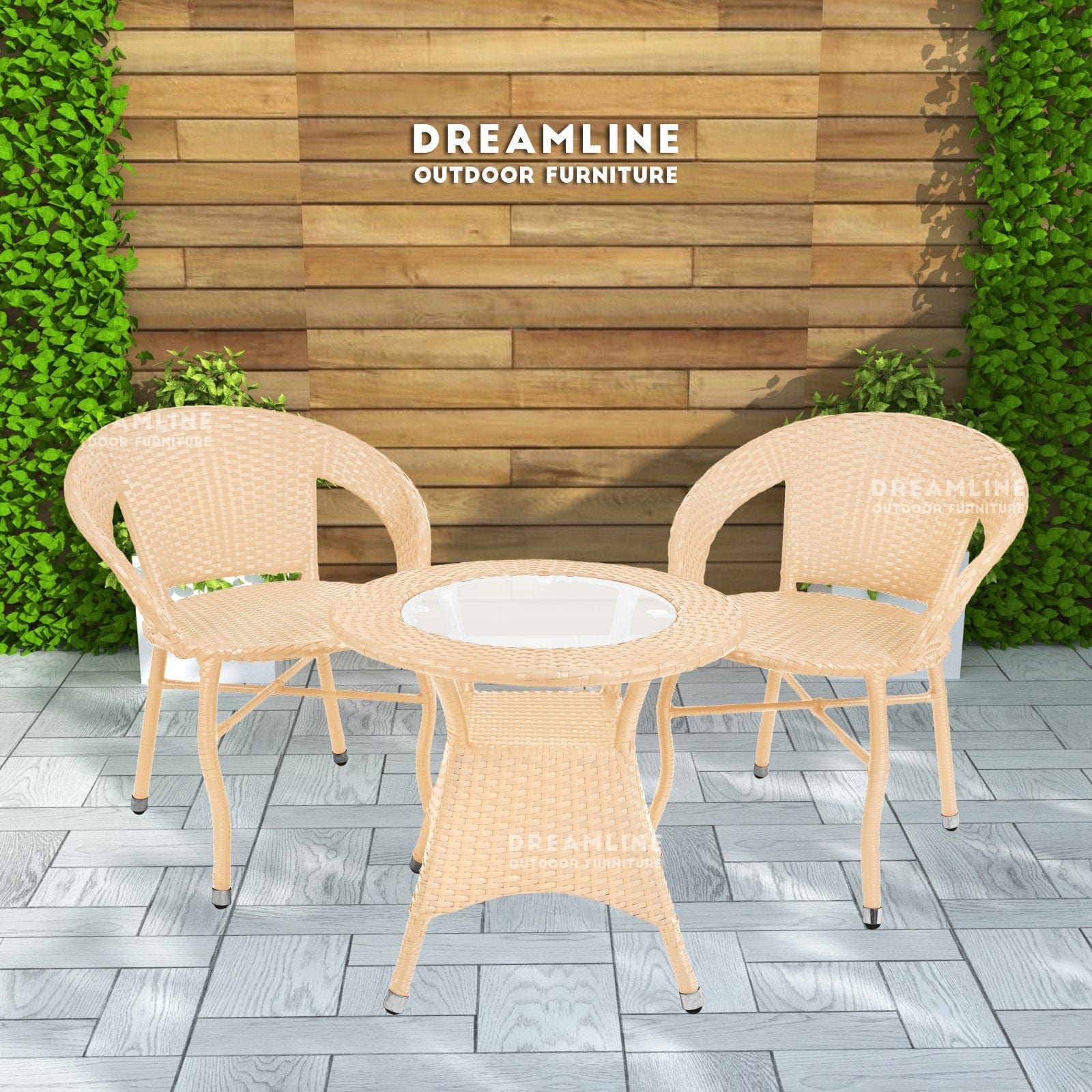 Dreamline Coffee Table Set - Chairs And Table Set (Cream)