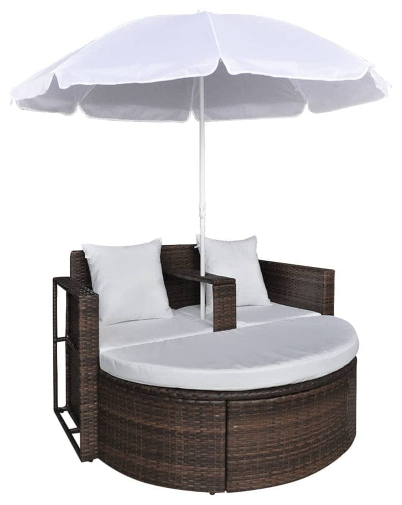 Dreamline Outdoor Furniture Poolside Sunbed/Daybed With Cushion (Brown)