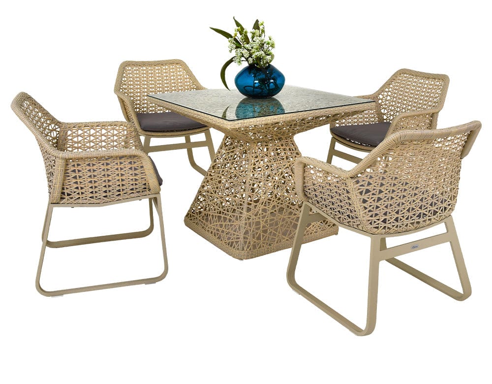 Dreamline Outdoor Furniture Garden Patio Dining Set 4 Chairs And 1 Table Set