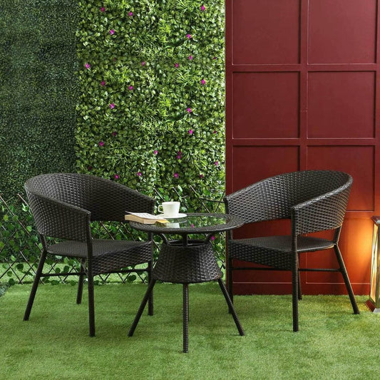 Dreamline Outdoor Furniture Garden Patio Seating Set - 2 Chairs And Table Set (Coffee Table)
