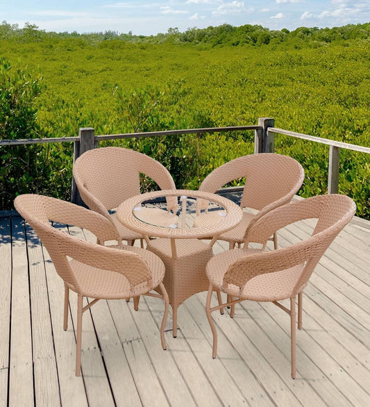 Dreamline Balcony/Garden Patio Coffee Table Set - 4 Chairs And Table Set