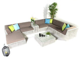 Dreamline Outdoor Garden Patio Sofa Set (6 Chairs, 1 Footstool, 1 Side Table And 1 Center Table Set)