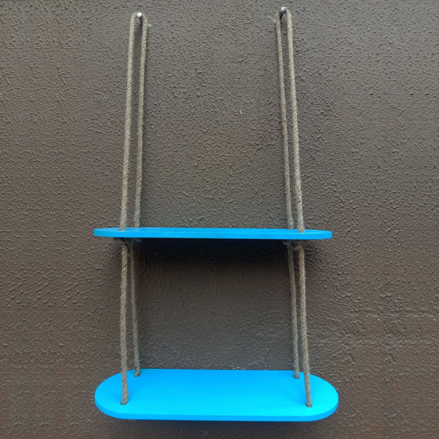 Rectangle Oval Blue Wood Shelf