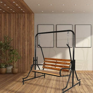 Kaushalendra Swing Jhula - Teak Wood - With Iron Stand (2 seater)