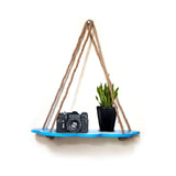 Blue Cloud Design Wall Shelf Wood Floating Shelves With Rope