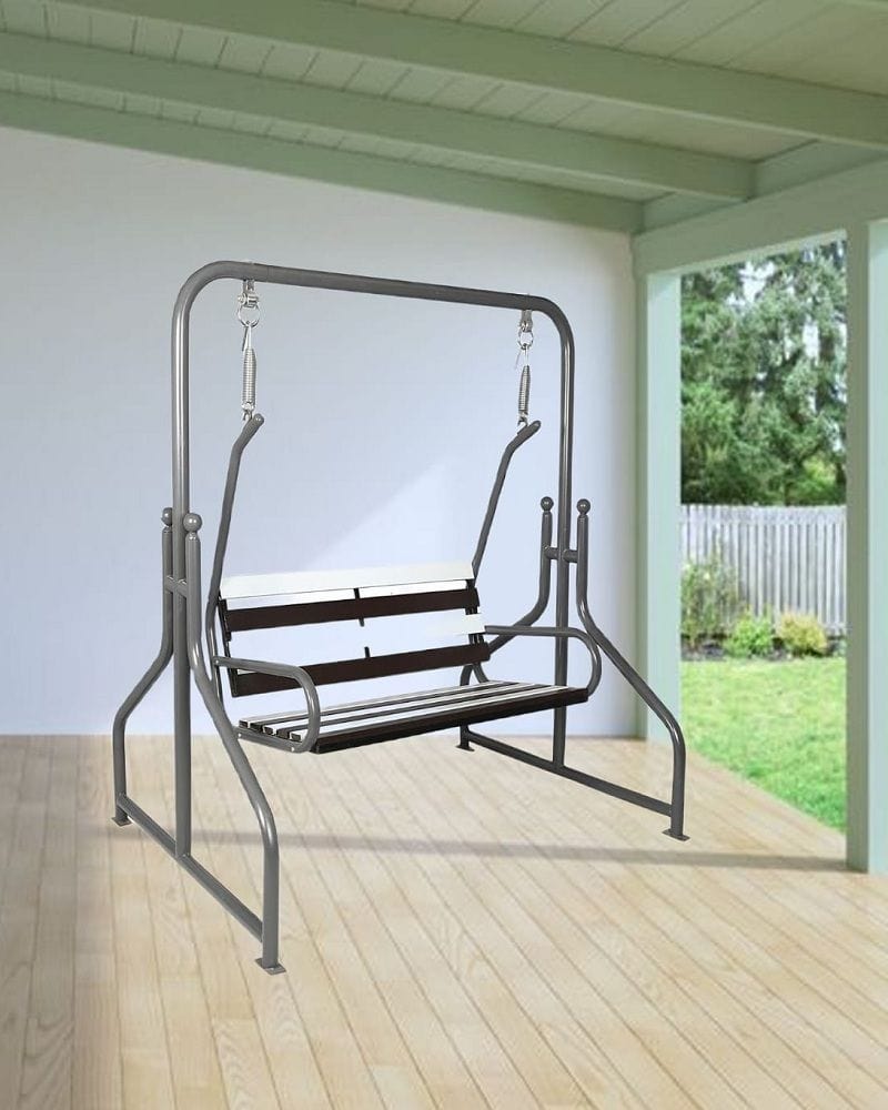 Kaushalendra Balcony Swing Jhula With Grey Stand (2 Seater - 300 kg capacity)