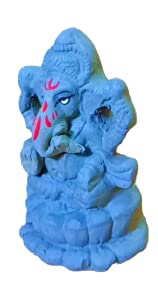 Om Craft Villa Clay Ganesha Statue (4 Inches)