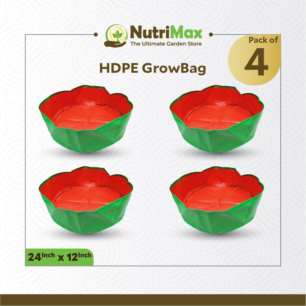 Nutrimax HDPE 200 GSM Growbags 24 inch x 12 inch Outdoor Plant Bag