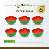 Nutrimax HDPE 200 GSM Growbags 24 inch x 12 inch Outdoor Plant Bag
