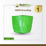 Nutrimax HDPE 200 GSM Growbags 24 inch x 24 inch Outdoor Plant Bag