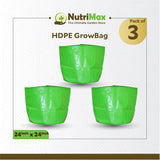 Nutrimax HDPE 200 GSM Growbags 24 inch x 24 inch Outdoor Plant Bag