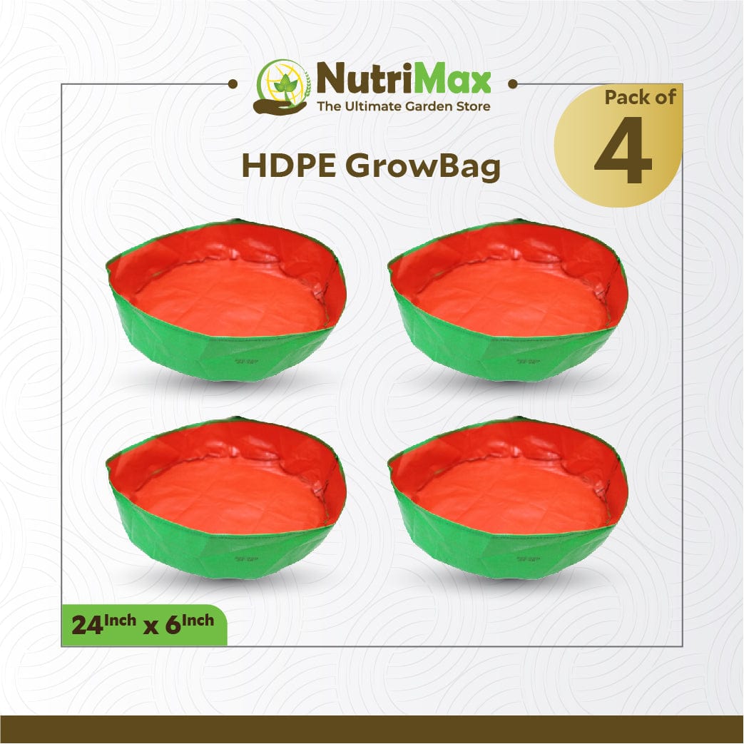 Nutrimax 200 GSM HDPE Grow Bags 24 inch x 6 inch Outdoor Plant Bag