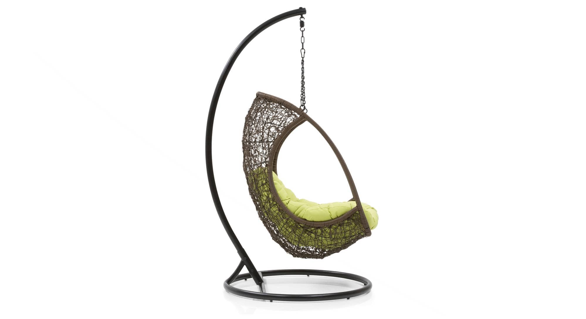 Dreamline Single Seater Hanging Swing With Stand For Balcony & Garden (Brown)