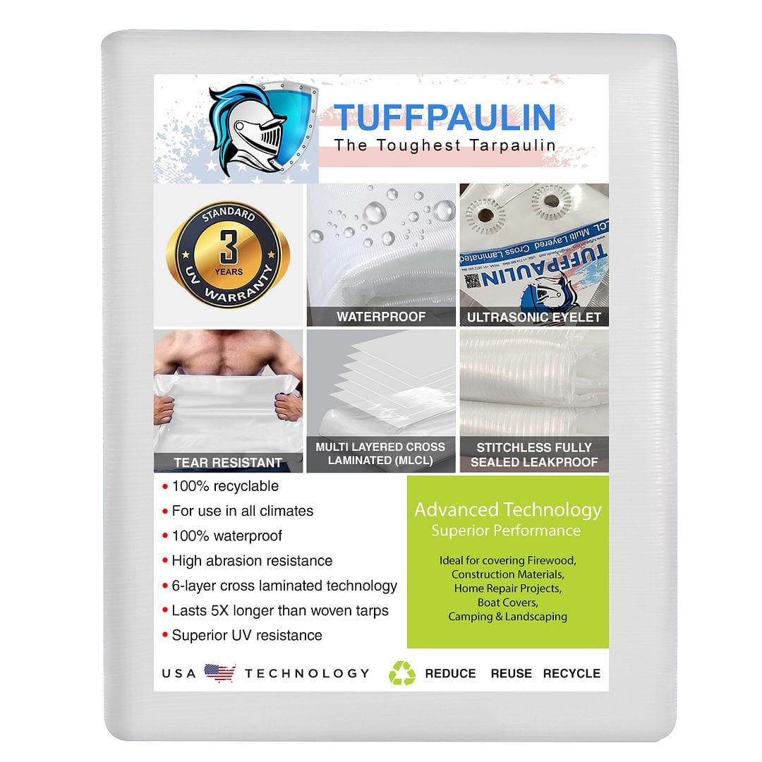 Tuffpaulin 120 GSM Heavy Duty Tarpaulin, 100% Waterproof (60FT X 40FT)