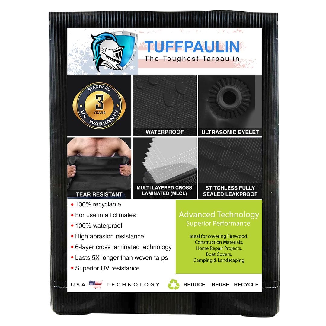 Tuffpaulin 120 GSM Heavy Duty Tarpaulin, 100% Waterproof (6FT X 6FT)