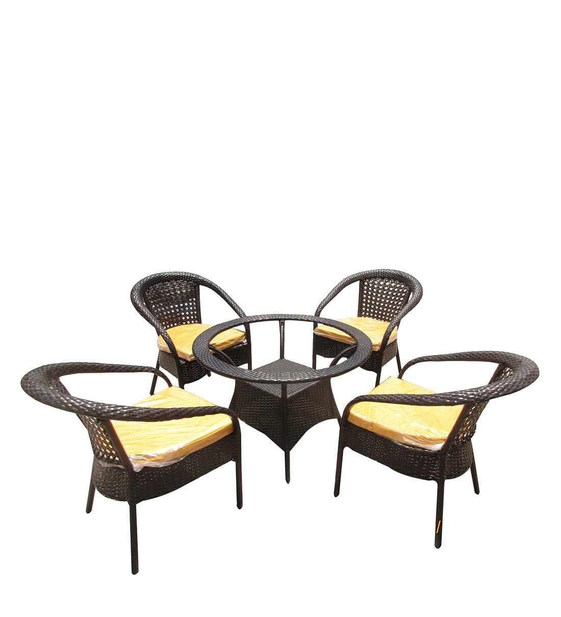 Dreamline Outdoor Furniture Garden Patio Seating Set - 4 Chairs And Table Set Balcony Furniture