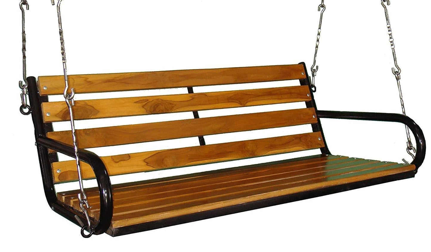 Kaushalendra Hanging Swing Jhula - Teak Wood - 107 cm (2 Seater)