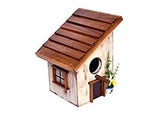 The Weaver's Nest Hand Crafted Solid Wood Bird House with Hanging Hook, Multicolor (23 x 19 x 26 cm))