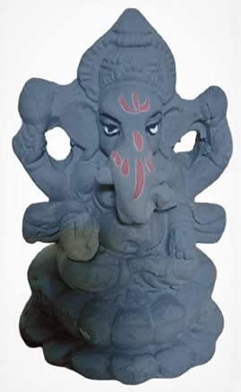 Om Craft Villa Clay Ganesha Statue (4 Inches)