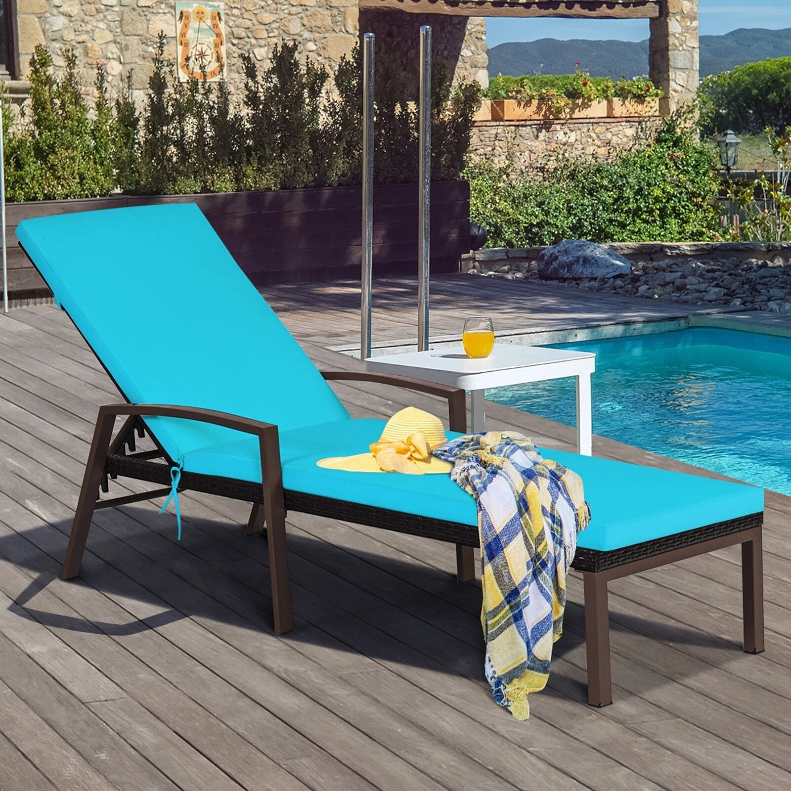 Dreamline Outdoor Furniture Poolside Lounger With Cushions (Dark Brown)