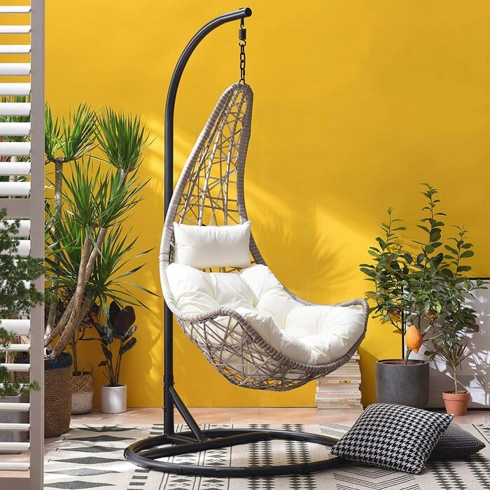 Dreamline Single Seater Hanging Swing With Stand For Balcony & Garden