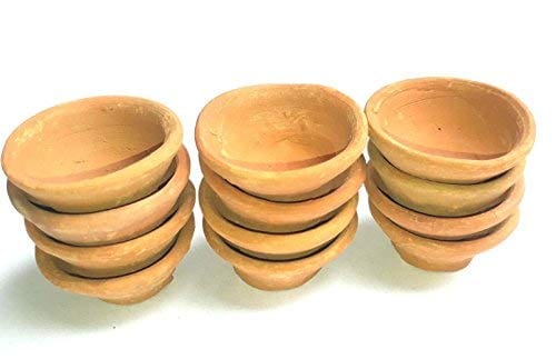 Om Craft Villa Diwali Handcrafted Clay Lamps (Brown) - Pack of 51 Pieces