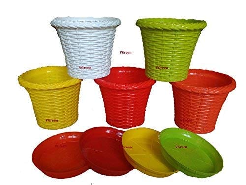 VGreen Garden Jugi Pot & Planter with Tray (Pack of 5)