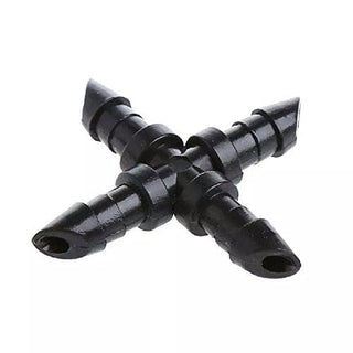 Pinolex Cross Connector for Drip Irrigation - Barbed Type - 1/4 inch - 4 mm (Pack of 30)